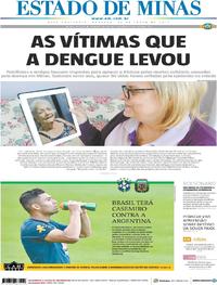 Capa do jornal Estado de Minas 30/06/2019