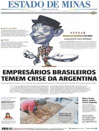Capa do jornal Estado de Minas 30/08/2019