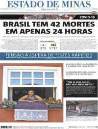 Capa do jornal Estado de Minas 01/04/2020