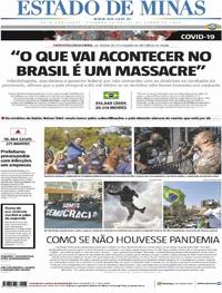 Capa do jornal Estado de Minas 01/06/2020