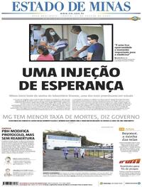 Capa do jornal Estado de Minas 01/08/2020