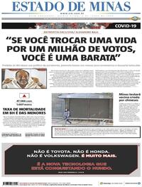 Capa do jornal Estado de Minas 02/07/2020