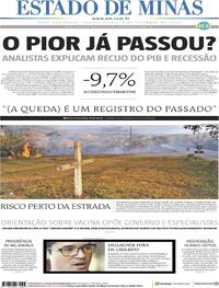 Capa do jornal Estado de Minas 02/09/2020