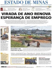 Capa do jornal Estado de Minas 03/01/2020