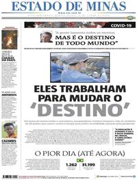 Capa do jornal Estado de Minas 03/06/2020