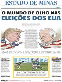 Capa do jornal Estado de Minas 03/11/2020