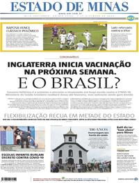 Capa do jornal Estado de Minas 03/12/2020