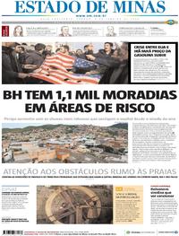 Capa do jornal Estado de Minas 04/01/2020