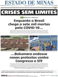 Capa do jornal Estado de Minas 04/05/2020