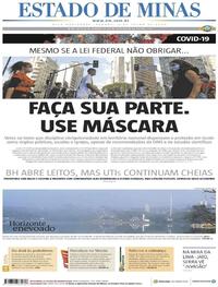 Capa do jornal Estado de Minas 04/07/2020