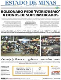 Capa do jornal Estado de Minas 05/09/2020