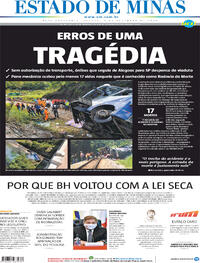 Capa do jornal Estado de Minas 05/12/2020