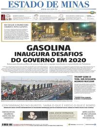 Capa do jornal Estado de Minas 06/01/2020