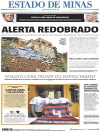 Capa do jornal Estado de Minas 06/02/2020
