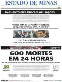 Capa do jornal Estado de Minas 06/05/2020