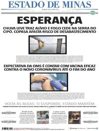 Capa do jornal Estado de Minas 07/10/2020