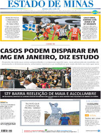 Capa do jornal Estado de Minas 07/12/2020