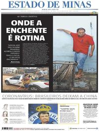 Capa do jornal Estado de Minas 08/02/2020