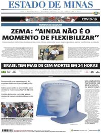 Capa do jornal Estado de Minas 08/04/2020