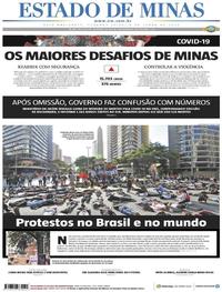 Capa do jornal Estado de Minas 08/06/2020