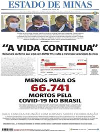Capa do jornal Estado de Minas 08/07/2020