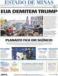 Capa do jornal Estado de Minas 08/11/2020