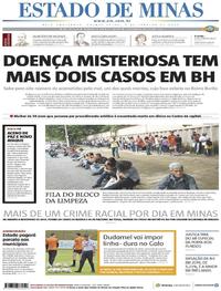 Capa do jornal Estado de Minas 09/01/2020