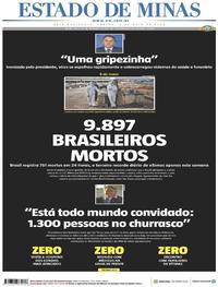 Capa do jornal Estado de Minas 09/05/2020