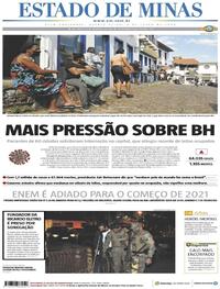 Capa do jornal Estado de Minas 09/07/2020
