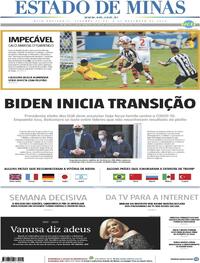 Capa do jornal Estado de Minas 09/11/2020