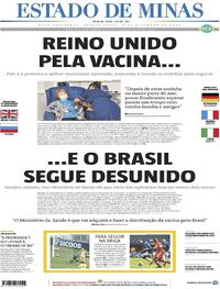 Capa do jornal Estado de Minas 09/12/2020
