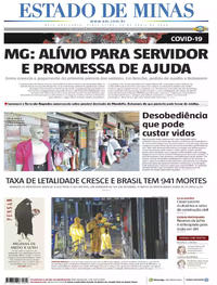 Capa do jornal Estado de Minas 10/04/2020