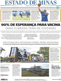 Capa do jornal Estado de Minas 10/11/2020