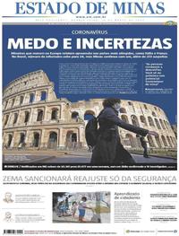 Capa do jornal Estado de Minas 11/03/2020