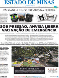 Capa do jornal Estado de Minas 11/12/2020