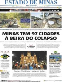 Capa do jornal Estado de Minas 12/06/2020