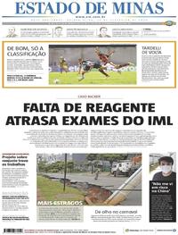 Capa do jornal Estado de Minas 13/02/2020