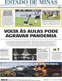 Capa do jornal Estado de Minas 13/08/2020