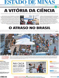 Capa do jornal Estado de Minas 13/12/2020
