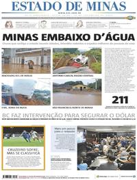 Capa do jornal Estado de Minas 14/02/2020