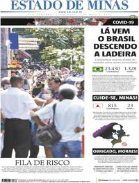 Capa do jornal Estado de Minas 14/04/2020
