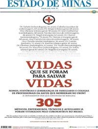 Capa do jornal Estado de Minas 14/06/2020
