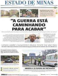 Capa do jornal Estado de Minas 14/07/2020