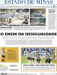 Capa do jornal Estado de Minas 14/09/2020