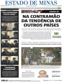Capa do jornal Estado de Minas 15/05/2020