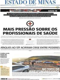 Capa do jornal Estado de Minas 15/06/2020