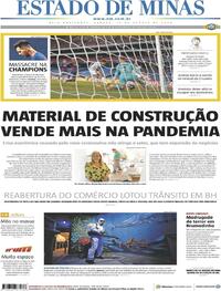 Capa do jornal Estado de Minas 15/08/2020