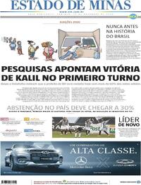 Capa do jornal Estado de Minas 15/11/2020