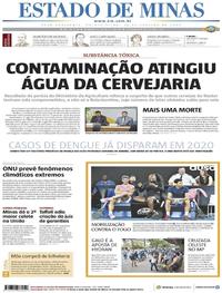 Capa do jornal Estado de Minas 16/01/2020