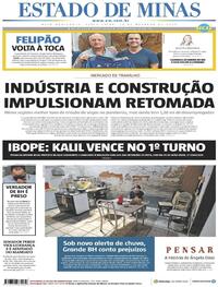 Capa do jornal Estado de Minas 16/10/2020